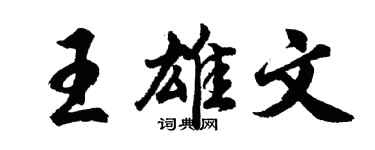 胡问遂王雄文行书个性签名怎么写