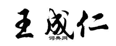 胡问遂王成仁行书个性签名怎么写