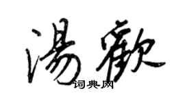 王正良汤欢行书个性签名怎么写