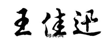 胡问遂王佳迅行书个性签名怎么写