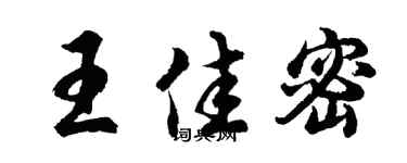 胡问遂王佳密行书个性签名怎么写