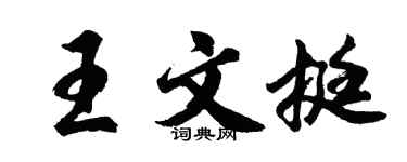 胡问遂王文挺行书个性签名怎么写