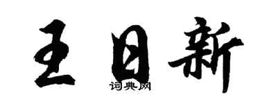 胡问遂王日新行书个性签名怎么写