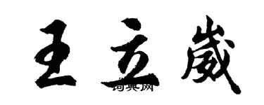 胡问遂王立崴行书个性签名怎么写