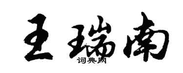 胡问遂王瑞南行书个性签名怎么写