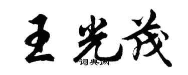 胡问遂王光茂行书个性签名怎么写