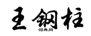 胡问遂王钢柱行书个性签名怎么写