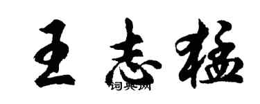 胡问遂王志猛行书个性签名怎么写