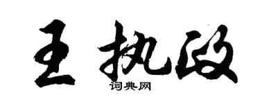 胡问遂王执政行书个性签名怎么写