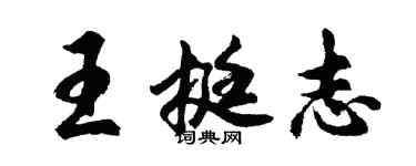 胡问遂王挺志行书个性签名怎么写