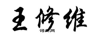 胡问遂王修维行书个性签名怎么写