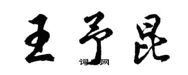 胡问遂王予昆行书个性签名怎么写