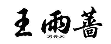 胡问遂王雨蔷行书个性签名怎么写