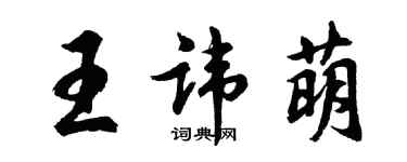 胡问遂王讳萌行书个性签名怎么写