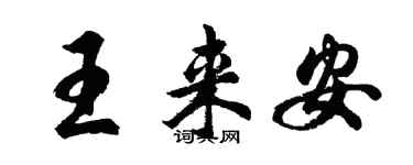 胡问遂王来安行书个性签名怎么写