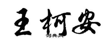 胡问遂王柯安行书个性签名怎么写