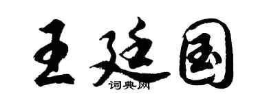 胡问遂王廷国行书个性签名怎么写