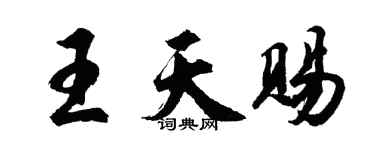 胡问遂王天赐行书个性签名怎么写