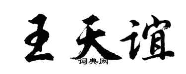 胡问遂王天谊行书个性签名怎么写