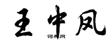 胡问遂王中凤行书个性签名怎么写
