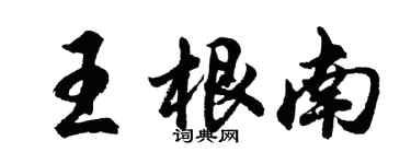 胡问遂王根南行书个性签名怎么写