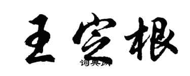 胡问遂王定根行书个性签名怎么写