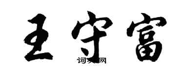 胡问遂王守富行书个性签名怎么写