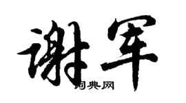 胡问遂谢军行书个性签名怎么写