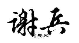 胡问遂谢兵行书个性签名怎么写