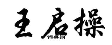 胡问遂王启操行书个性签名怎么写