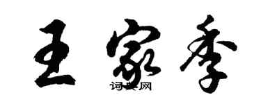 胡问遂王家季行书个性签名怎么写