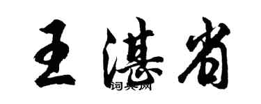 胡问遂王湛省行书个性签名怎么写