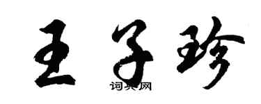 胡问遂王子珍行书个性签名怎么写
