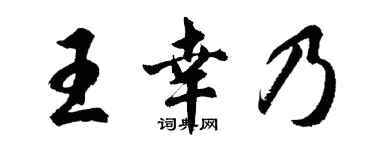 胡问遂王幸乃行书个性签名怎么写