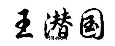 胡问遂王潜国行书个性签名怎么写