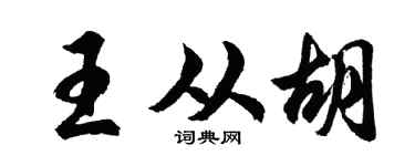 胡问遂王从胡行书个性签名怎么写