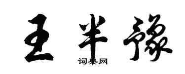 胡问遂王半豫行书个性签名怎么写