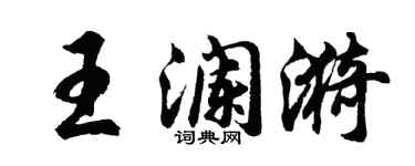 胡问遂王澜漪行书个性签名怎么写