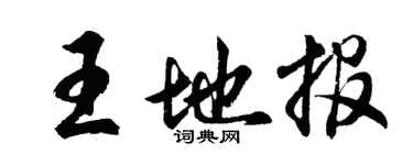 胡问遂王地报行书个性签名怎么写