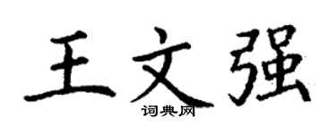 丁谦王文强楷书个性签名怎么写