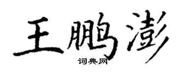 丁谦王鹏澎楷书个性签名怎么写