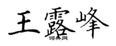 丁谦王露峰楷书个性签名怎么写