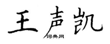 丁谦王声凯楷书个性签名怎么写