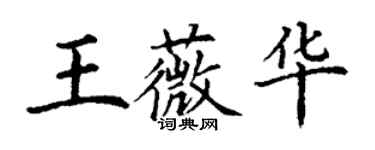 丁谦王薇华楷书个性签名怎么写