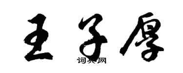 胡问遂王子厚行书个性签名怎么写