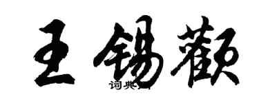 胡问遂王锡颧行书个性签名怎么写