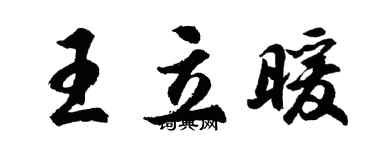 胡问遂王立暖行书个性签名怎么写