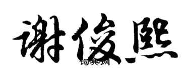 胡问遂谢俊熙行书个性签名怎么写