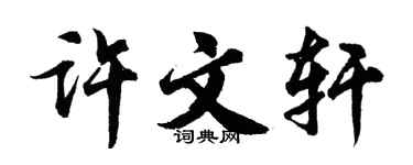 胡问遂许文轩行书个性签名怎么写