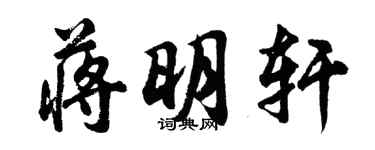 胡问遂蒋明轩行书个性签名怎么写